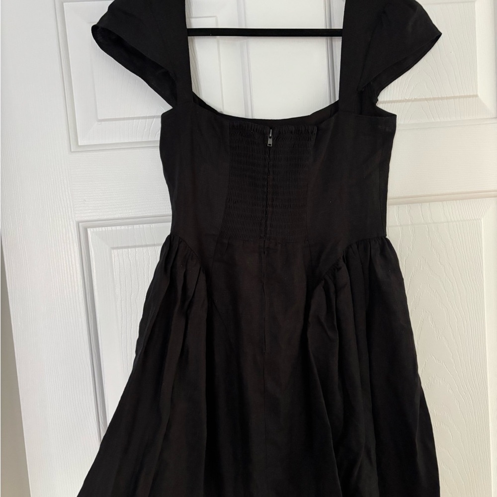 Reformation Elegant Mini Date Night Linen Black Dress